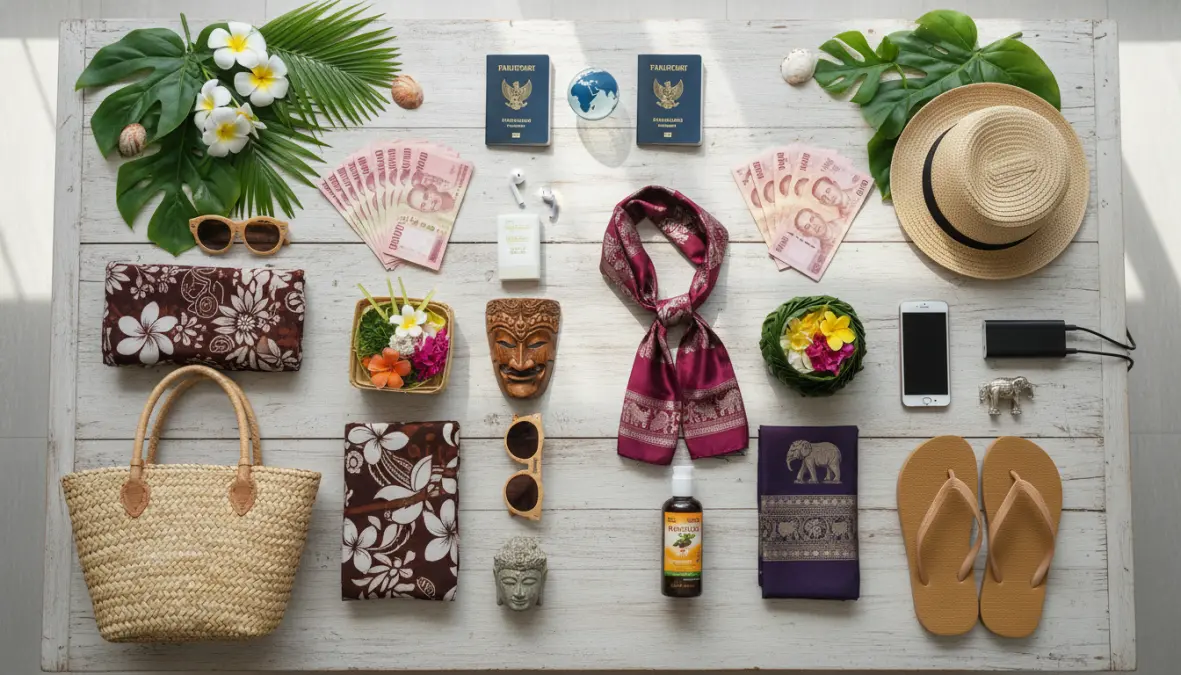 Travel budget comparison between Bali and Thailand with currencies and typical expenses