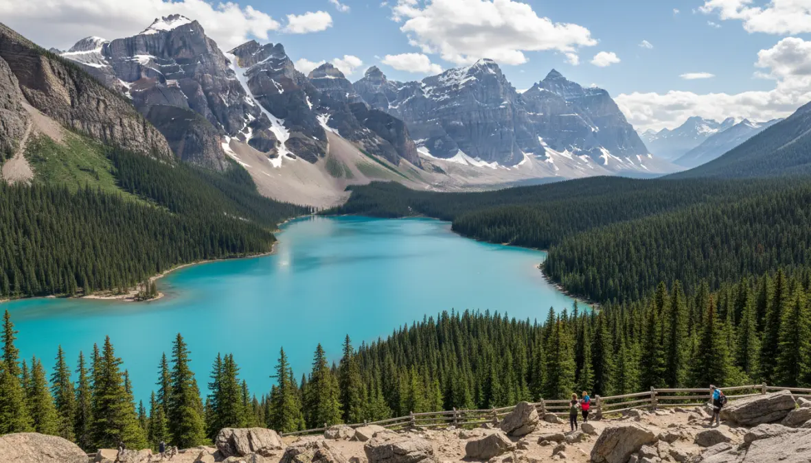 Peyto Lake turquoise glacial waters on the Icefields Parkway between Banff and Jasper