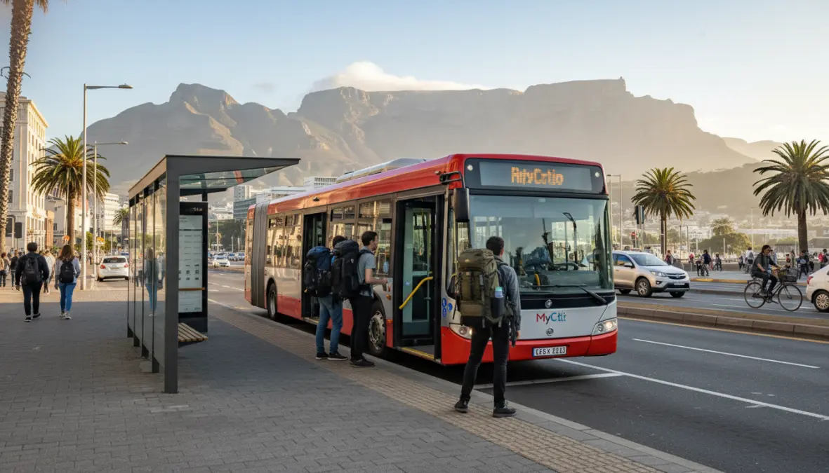 Public transportation in Cape Town with affordable MyCiti bus for budget travelers