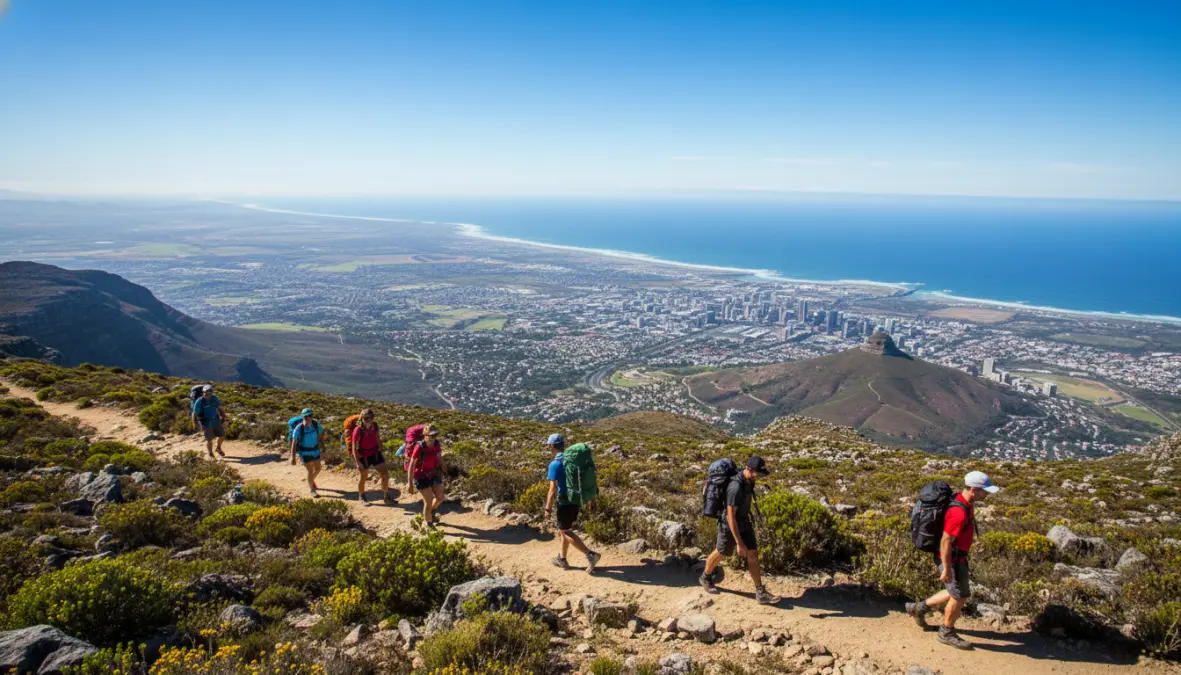 Free hiking trails on Table Mountain for budget activities in Cape Town