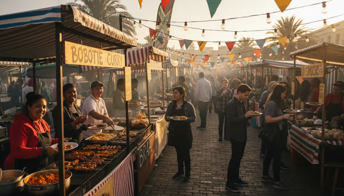 Street food markets in Cape Town offering affordable dining options for budget travelers