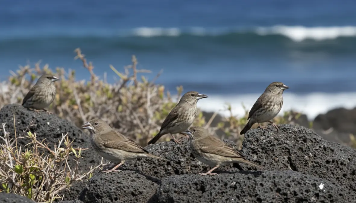 Darwin finches wildlife in Galapagos Islands, free wildlife viewing for budget travelers visiting independently