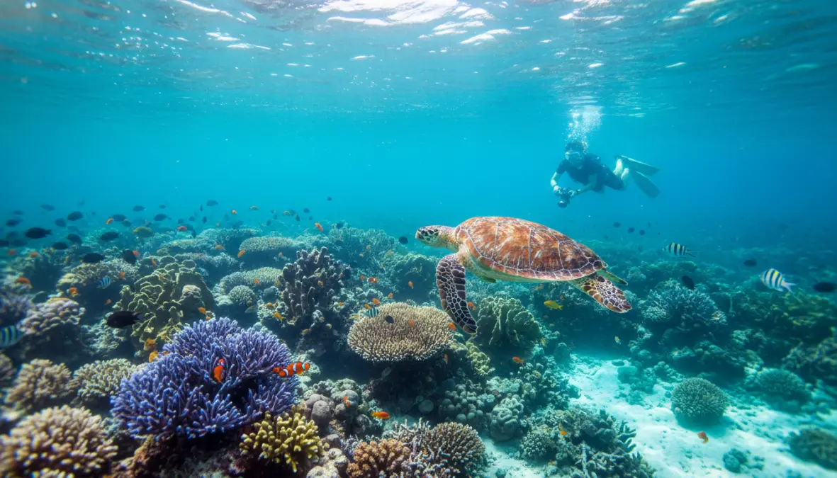 Snorkeling coral reefs at Mnemba Atoll Zanzibar islands tour