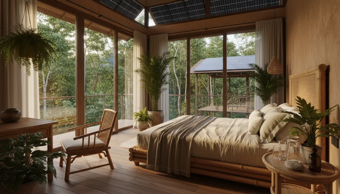 Eco-friendly accommodation showing sustainable travel and green travel destinations practices