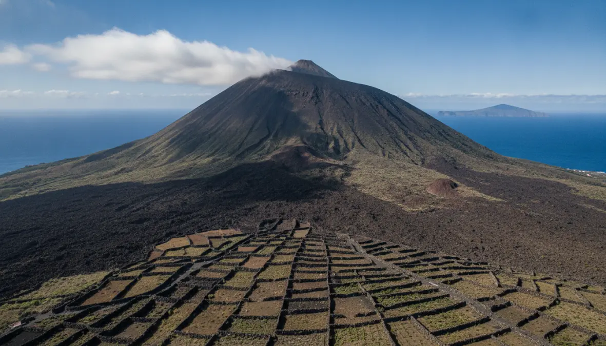 Mount Pico volcano and UNESCO vineyards on Pico Island, Azores - best azores islands