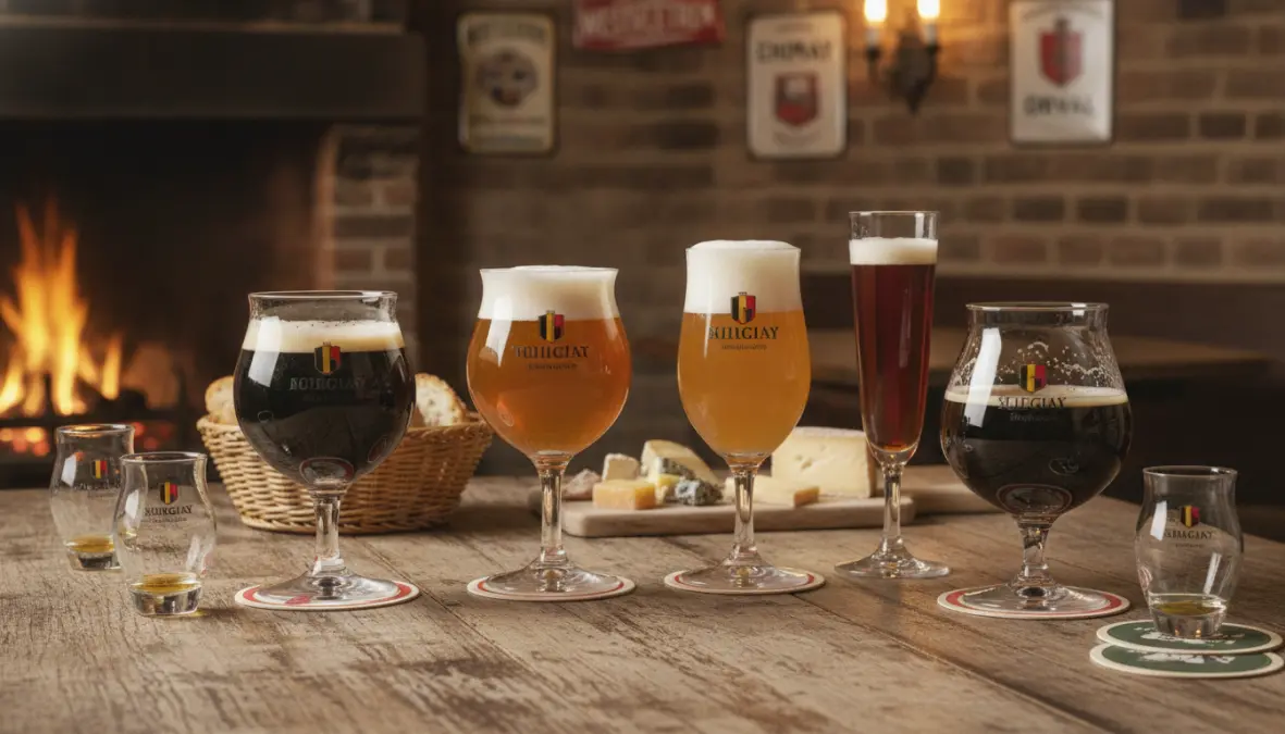 Belgian beer tasting in Bruges featuring Trappist beers and traditional Belgian brews