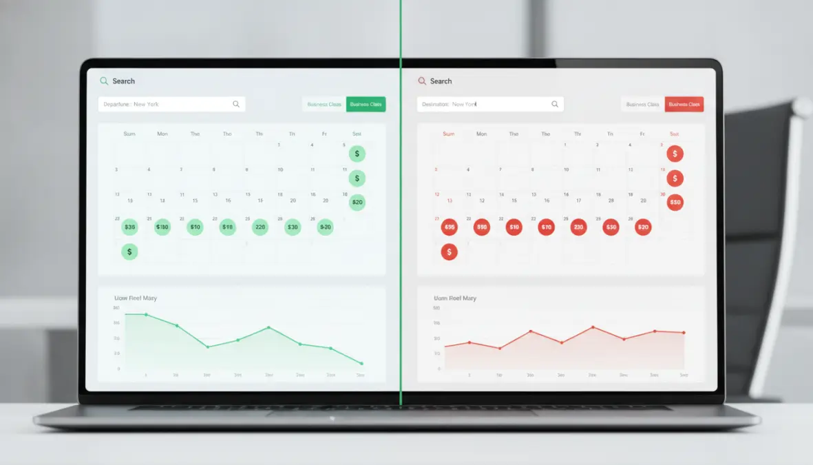 Flight price calendar showing best time to book cheap flights with price trends