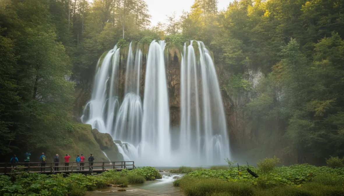 Veliki Slap Great Waterfall photography spot in Plitvice Lakes Croatia