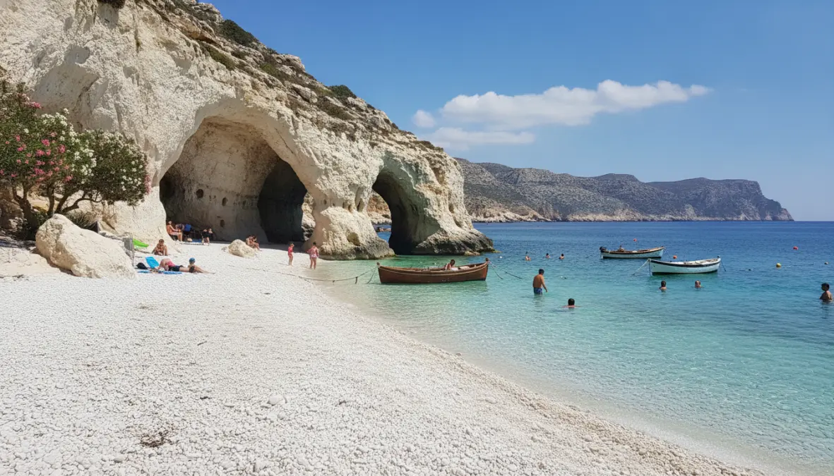 Cala Luna beach in the Gulf of Orosei with sea caves and turquoise waters, one of the best beaches on Sardinia's east coast