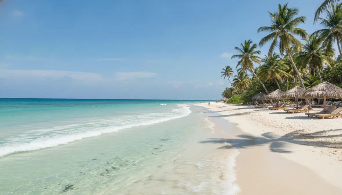 Crowd-free tropical beach destination during shoulder season with perfect weather and peaceful atmosphere
