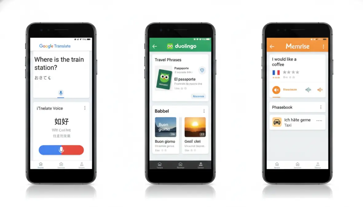 Comparison of best travel language learning apps and translation tools for international travel