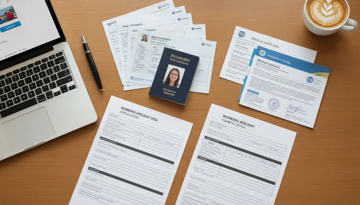 Working holiday visa application documents and requirements laid out for country application process